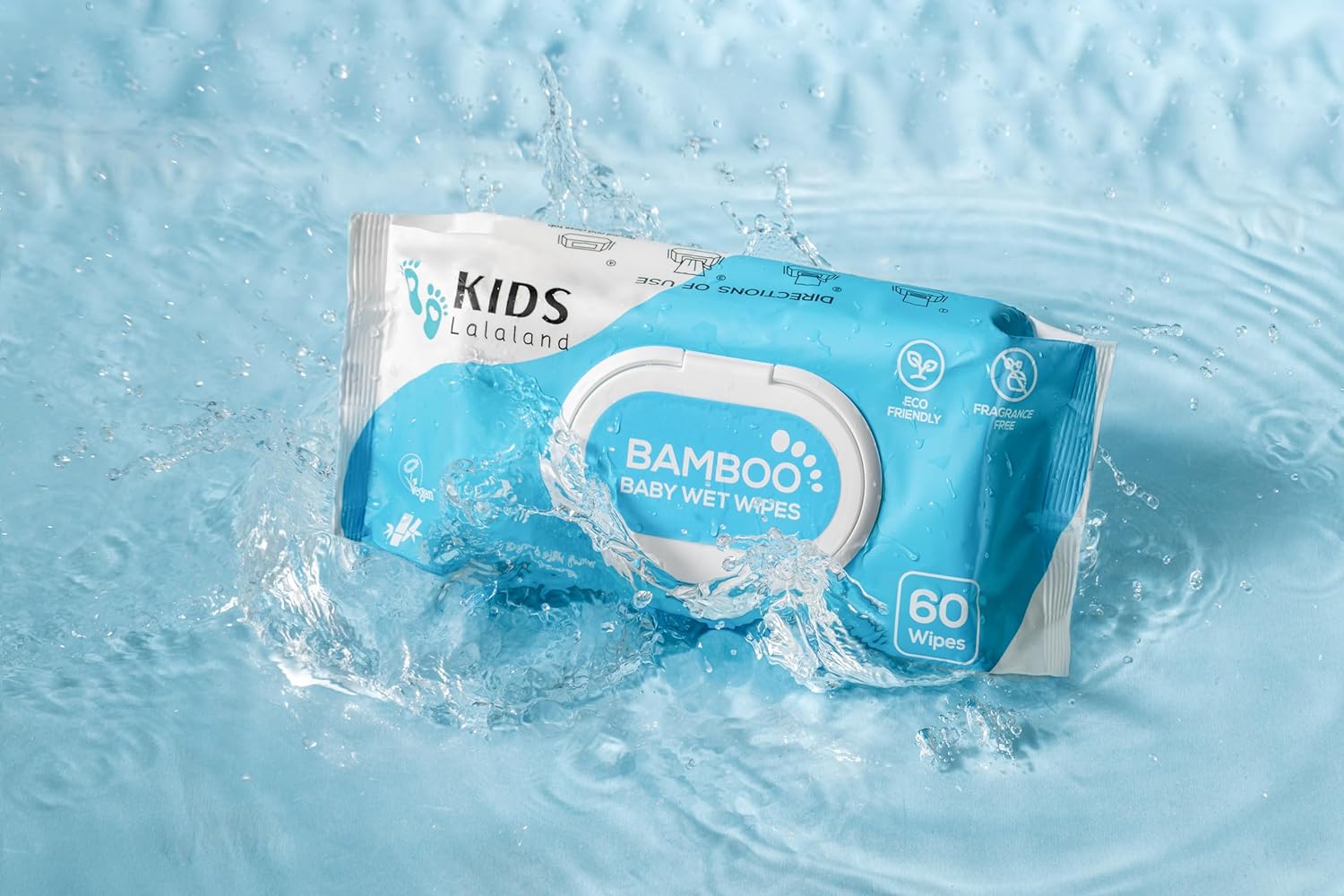 Kids Lalaland Baby Wet Wipes, Bamboo, Eco-Friendly, Unscented for Sensitive Skin, Hypoallergenic