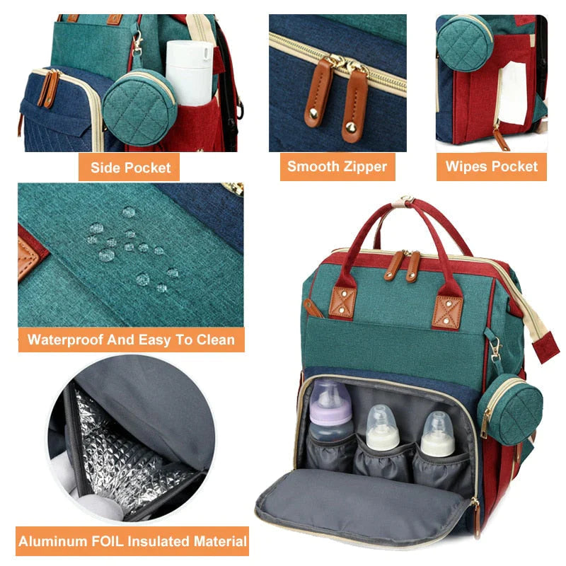 Foldable diaper changing bag