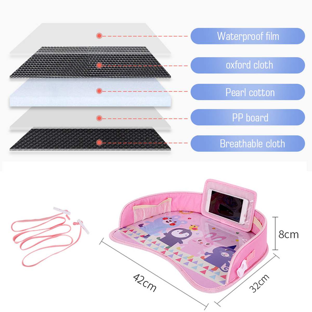 Car seat table tray