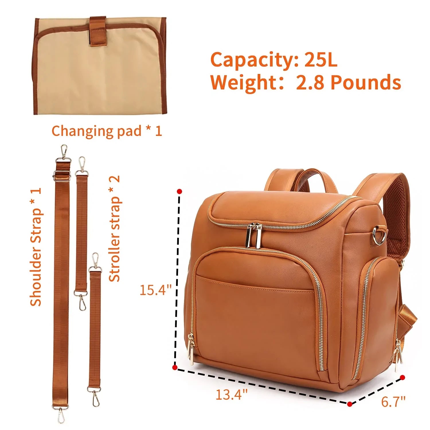 Diaper Leather Back Pack