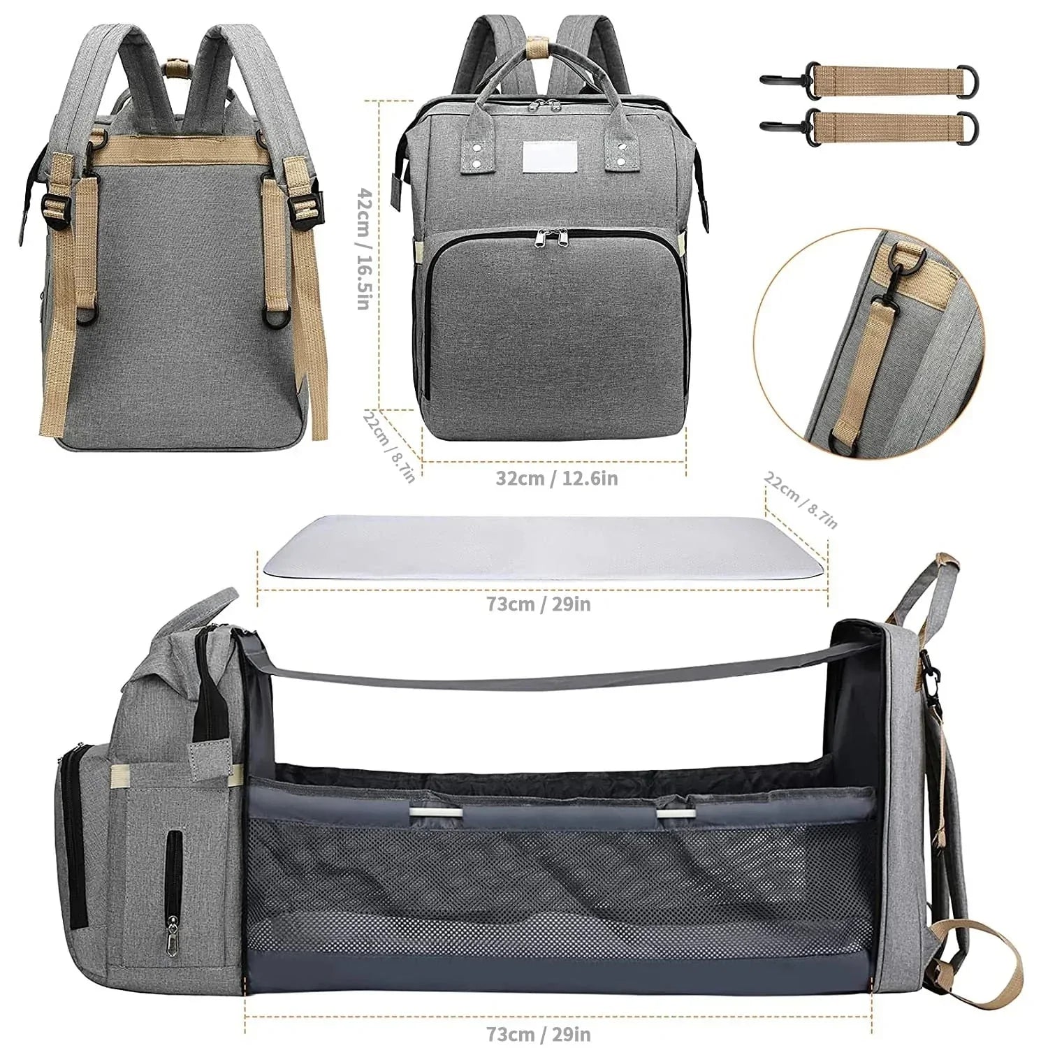 Nappy backpack diaper bag