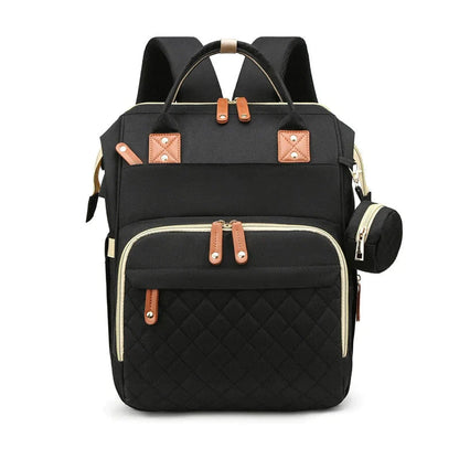 Diaper bag with foldable crib